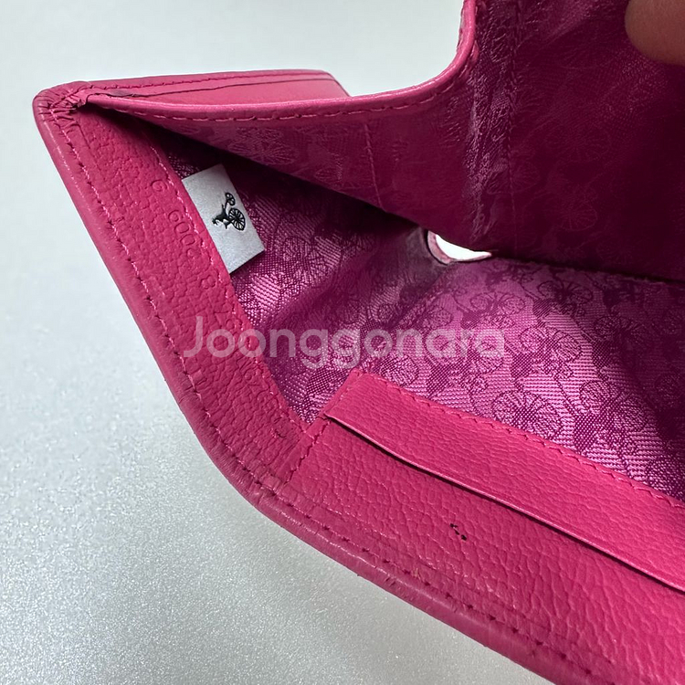 Beanpole 빈폴 핑크 미니 키링 3단 지갑--8