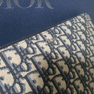 디올 오블리크 자카드 파우치 A4/미사용 풀구성/영수증