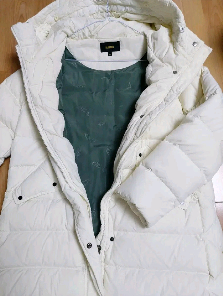 블루테일 구스다운롱패딩160/성인55 아이보리--4