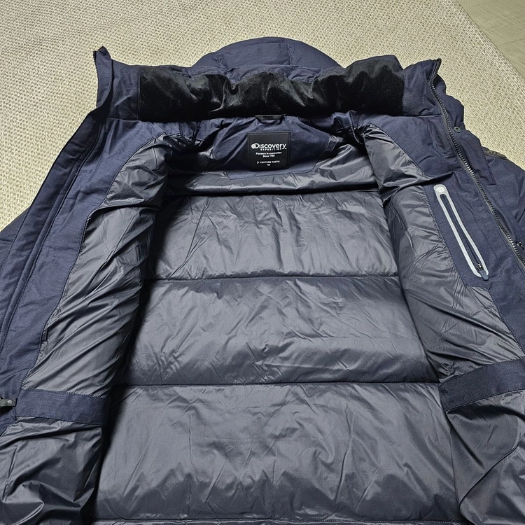 530- 디스커버리 오리털 후드 롱패딩 네이비 110 이미지