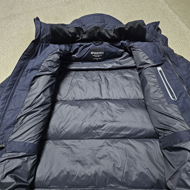 530- 디스커버리 오리털 후드 롱패딩 네이비 110 이미지