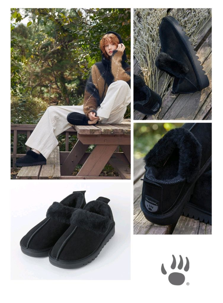 <새제품> 롯데백화점 베어파우 천연소가죽 슬립온 230~240 블랙--3