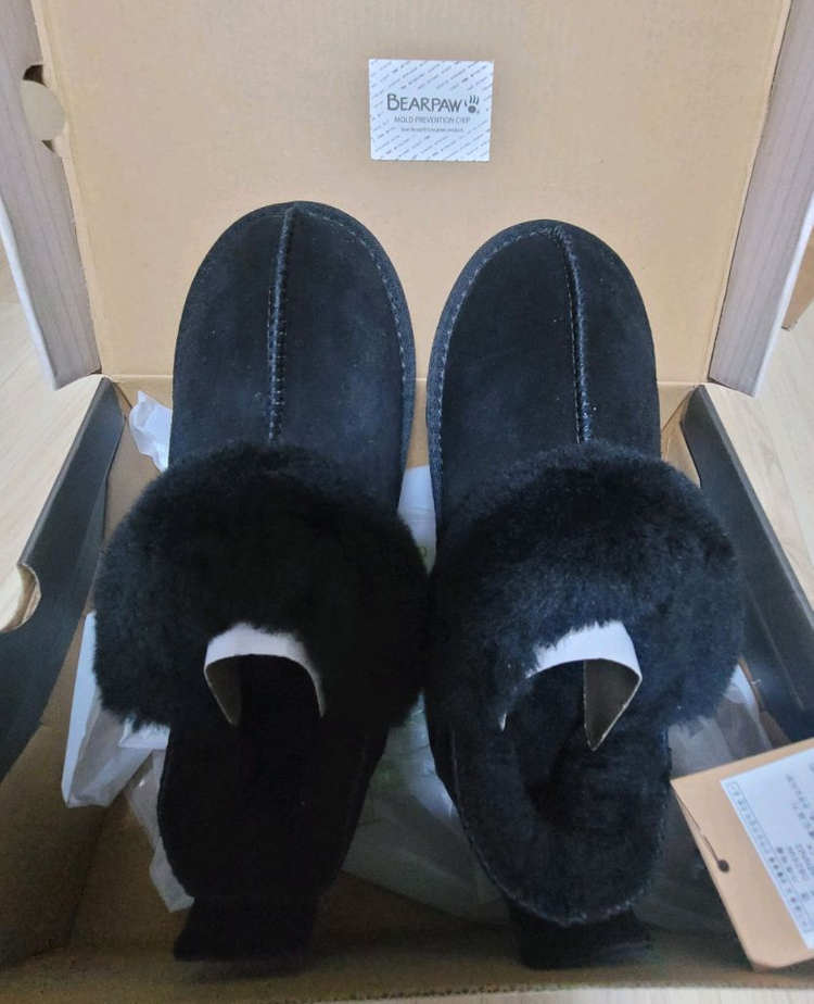 <새제품> 롯데백화점 베어파우 천연소가죽 슬립온 230~240 블랙--7