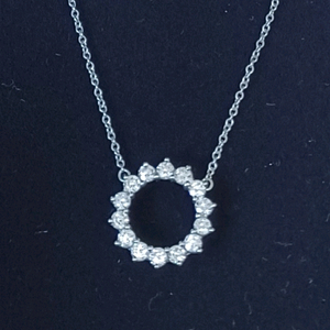티파니 오픈서클 플래티늄 14p 다이아 목걸이(스몰)