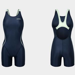 택포)배럴 브라캡 + 3부 반신 수영복 090 딥네이비