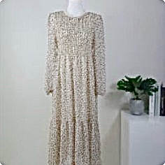 플라워 잔꽃무늬 주름 링클 롱원피스 (프리사이즈;~66)