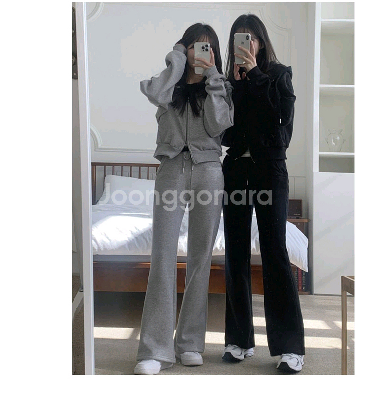 [새상품/양기모]후드집업 부츠컷팬츠 투피스 트레이닝세트--1