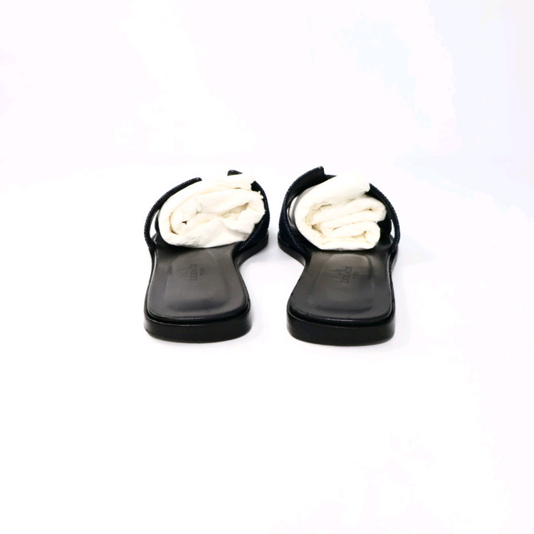 에르메스 H로고 데님 오란 슬리퍼 37/240--4