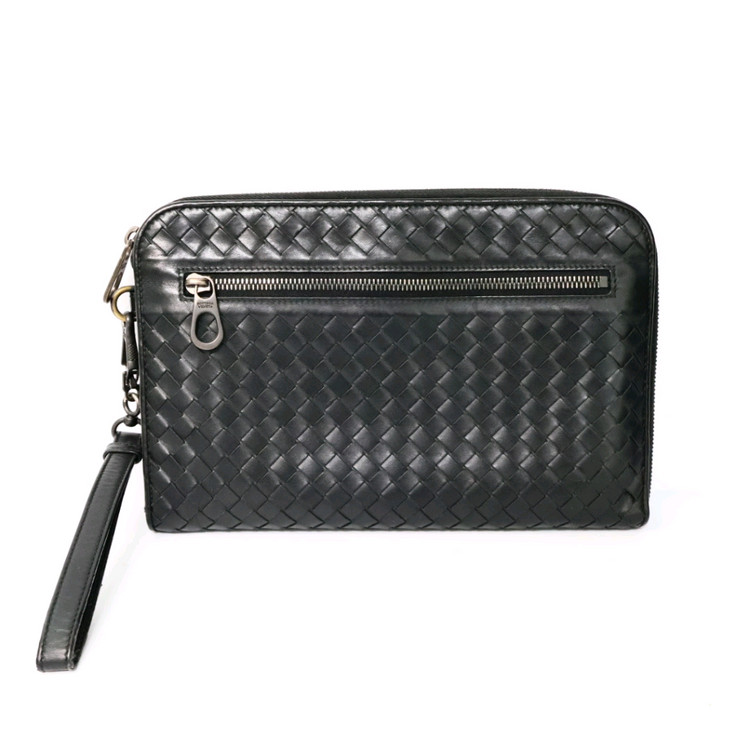 보테가베네타 인트레치아토 블랙 스트랩 클러치백--1