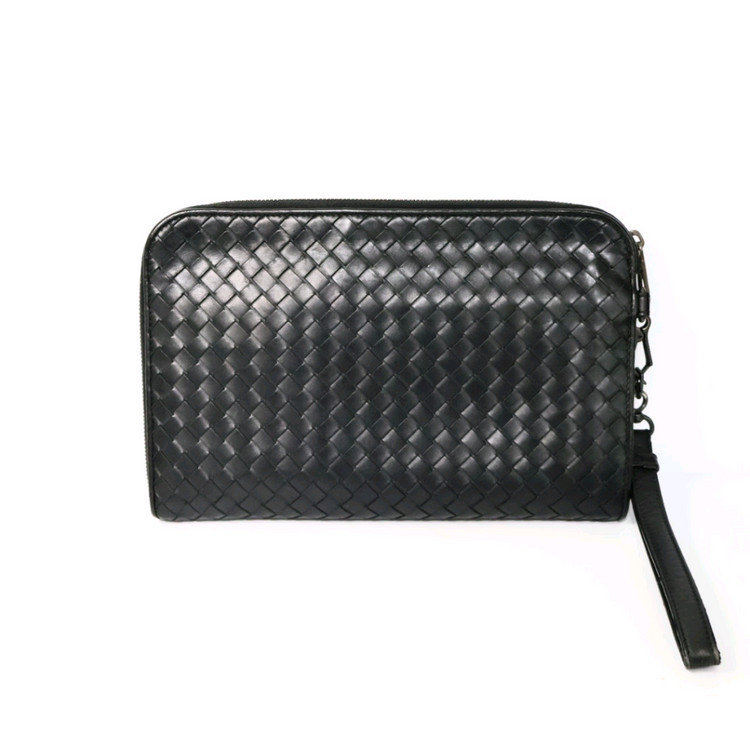 보테가베네타 인트레치아토 블랙 스트랩 클러치백--2