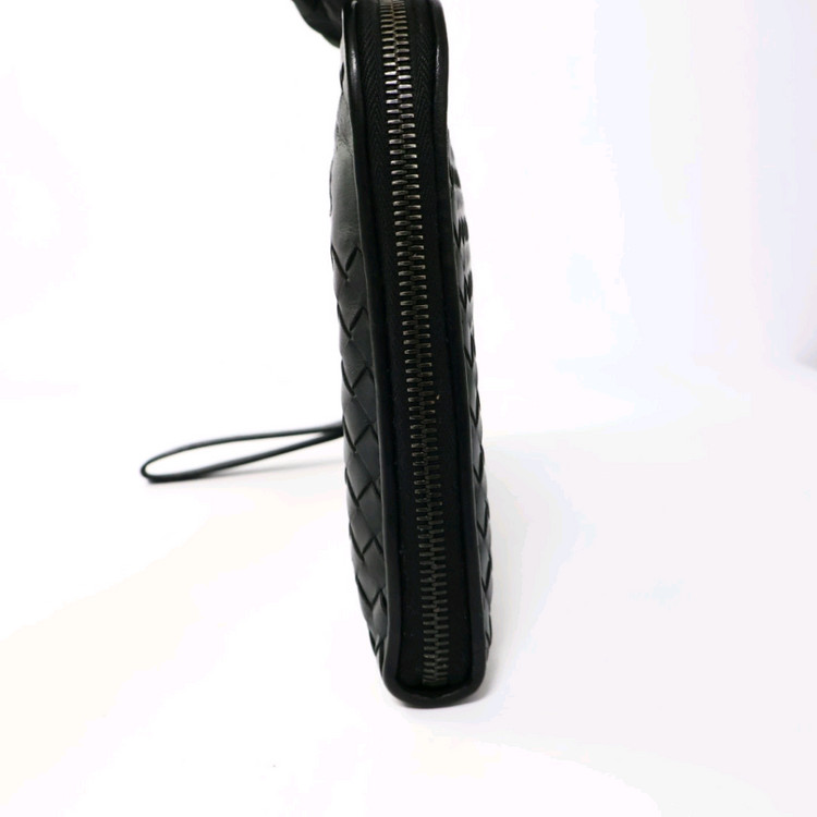 보테가베네타 인트레치아토 블랙 스트랩 클러치백--5