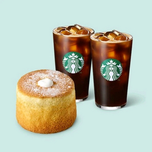 스타벅스 부드러운세트(부드러운 생크림 카스텔라+스타벅스아메리카노 Tall 2잔)