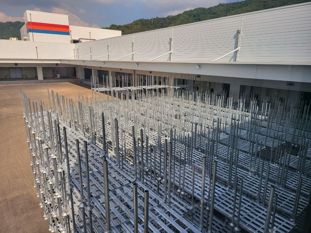 봉파레트 스태킹렉 철파렛 다단적재 스틸랙 중고 판매--1