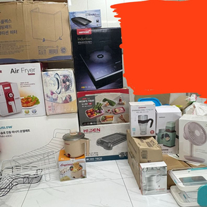 주방용품 & 가전제품 새제품 다량처분 오븐 그릴 매트 전기포트 네비 티포트 히터 도시락 텀블러 반찬통 선반 도자기 이미지