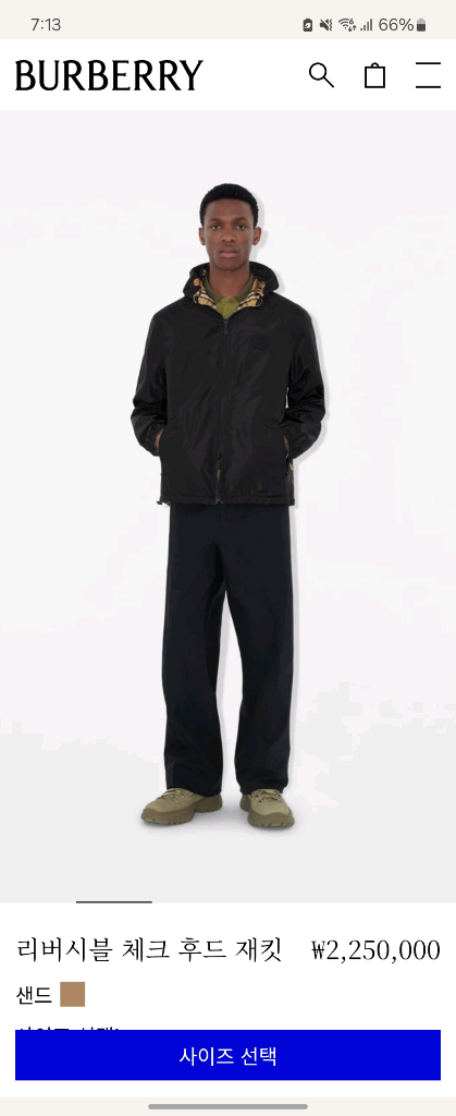 25SS 버버리 ekd 리버시블 체크 자켓 s--1