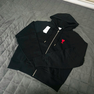 아미 스몰하트 로고 후드 집업 후드티 블랙 XL사이즈