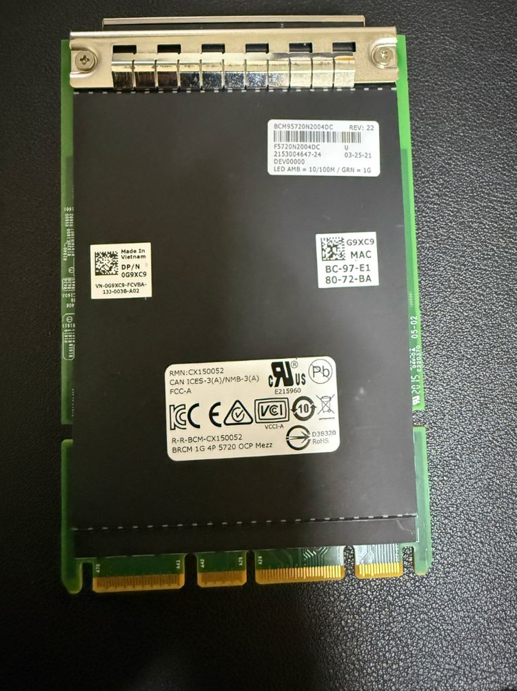 OCP3.0 4x1G 네트워크 카드 브로드컴 5720 0G9XC9--2