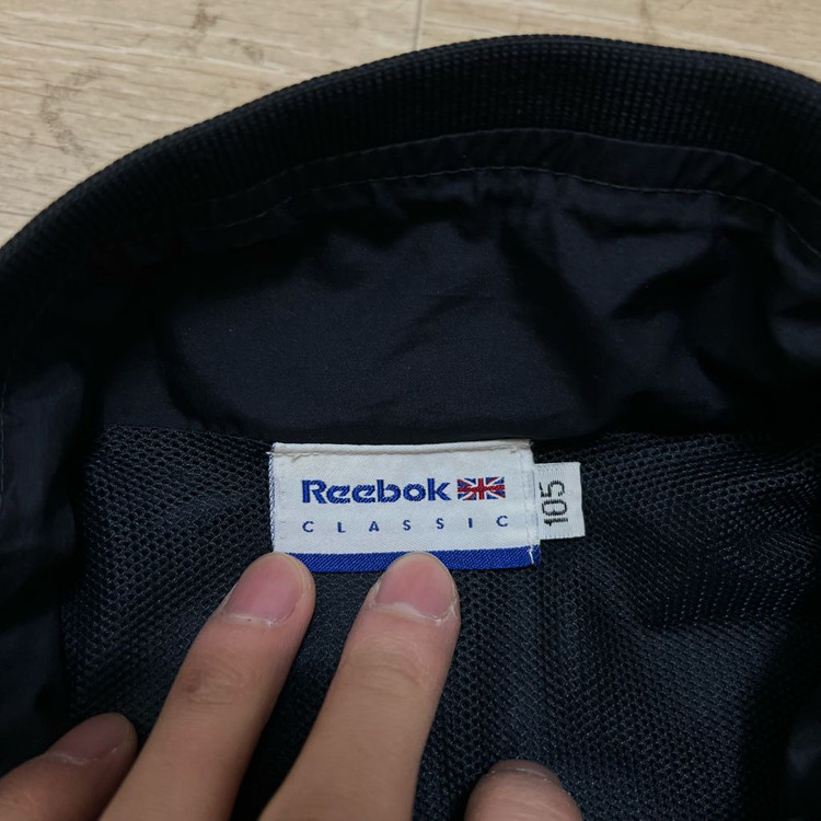 리복 올드스쿨 로고 사이드라인 바람막이 자켓 [네이비] XL/105--4