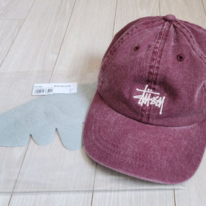 스투시 워시드 스탁 로우 프로 볼캡 버건디