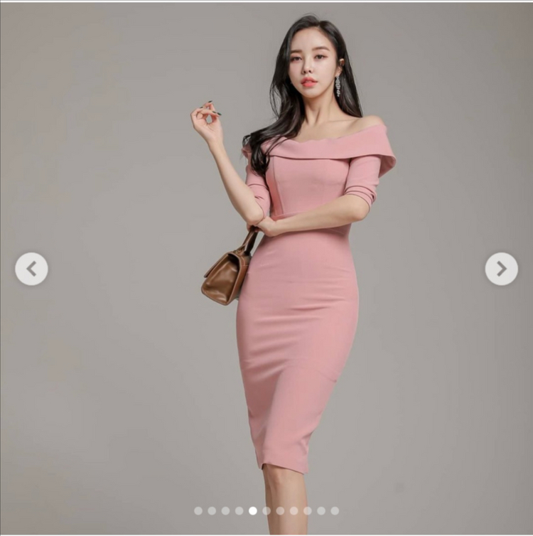 새상품 하이디바 오프숄더 원피스 / 55사이즈--2