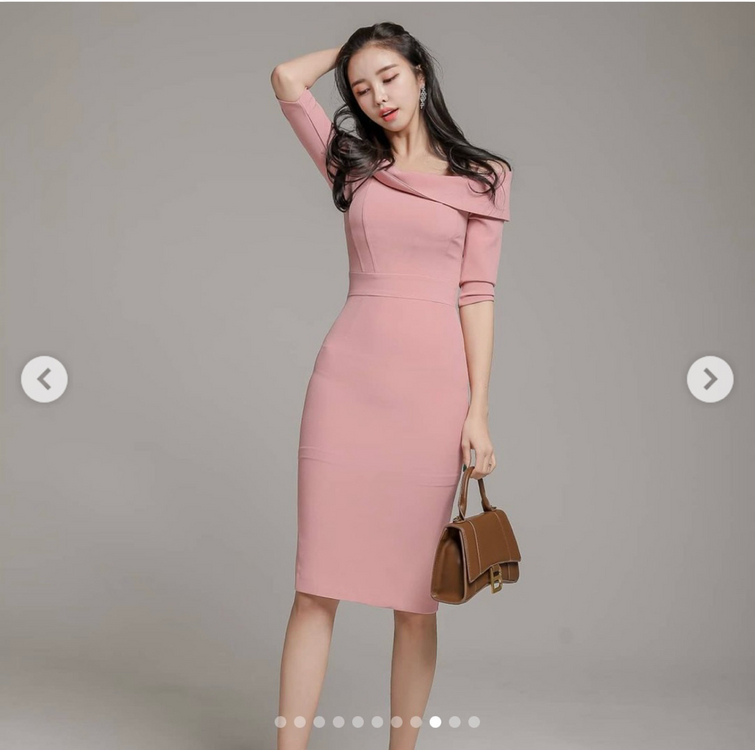 새상품 하이디바 오프숄더 원피스 / 55사이즈--3