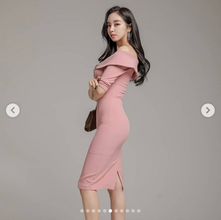 새상품 하이디바 오프숄더 원피스 / 55사이즈--4