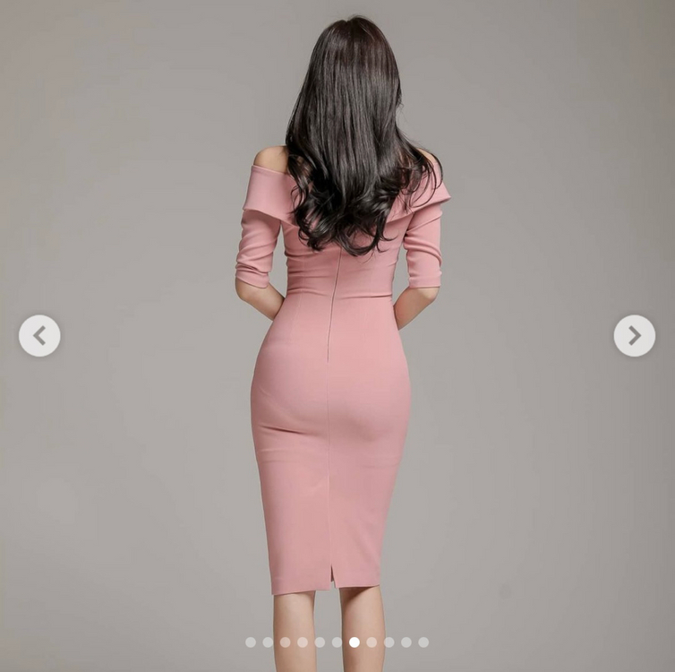 새상품 하이디바 오프숄더 원피스 / 55사이즈--5