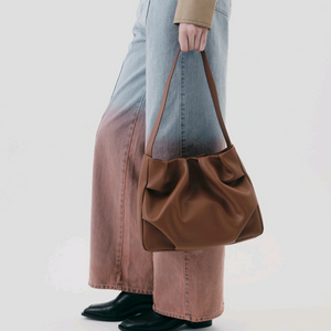 HOZE GABBY TAN 호재 호제 개더링 개비 호보백 숄더백 브라운