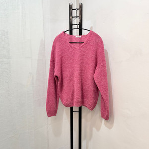 매니크 핑크 브이넥니트 오버핏니트 4057