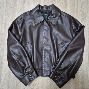 미쏘 여성 크롭 레더 라이더 가죽자켓