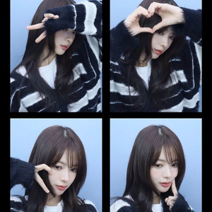 노정의착용 우알롱 스트라이프 가디건 - 블랙 S사이즈 이미지