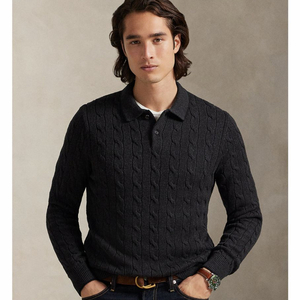 폴로 랄프로렌 남성 케이블 꽈배기 카라 코튼 니트 스웨터 m