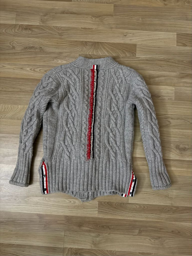 톰브라운 백삼선 케이블 가디건 여성 38size--1