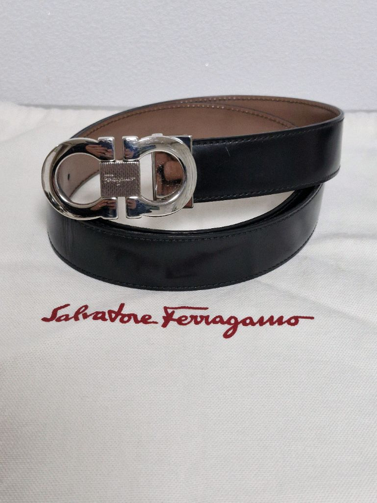 페라가모 은장 양면 가죽벨트 정품--3