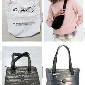 디스커버리 에코백, 유니클로 코듀로이 숄더백, 키플링 쇼퍼백 (새상품)