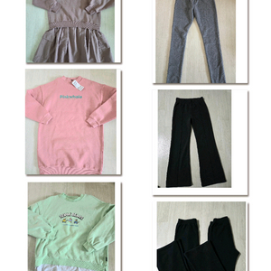 브랜드 여아 기모 맨투맨, 기모 팬츠 6벌(큰155,160) 일괄(새상품)
