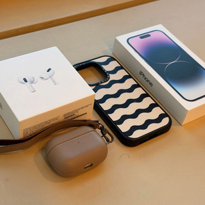 애플 [ 아이폰 14 프로 ] 퍼플 128기가 외관 리퍼급 + 에어팟 프로