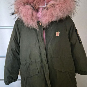 프렌치캣 여아 패딩 올리브색 130