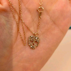 14k 꼬냑 스컬목걸이