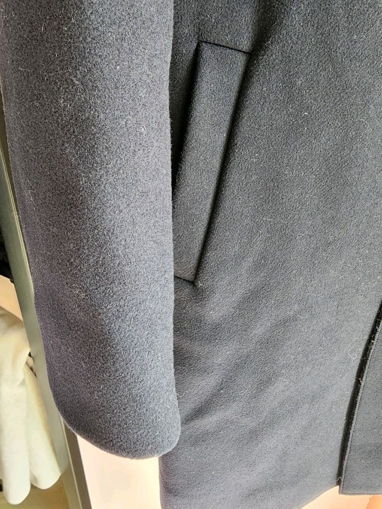 SYSTEM 시스템 옴므 울 캐시미어 코트 팜. 95사이즈 네이비--3