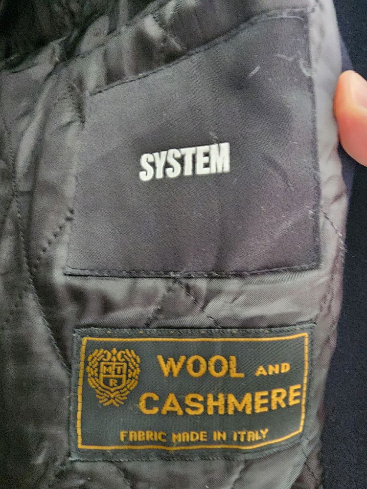 SYSTEM 시스템 옴므 울 캐시미어 코트 팜. 95사이즈 네이비--7