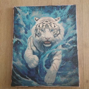 백호 호랑이 보석 십자수 완성품