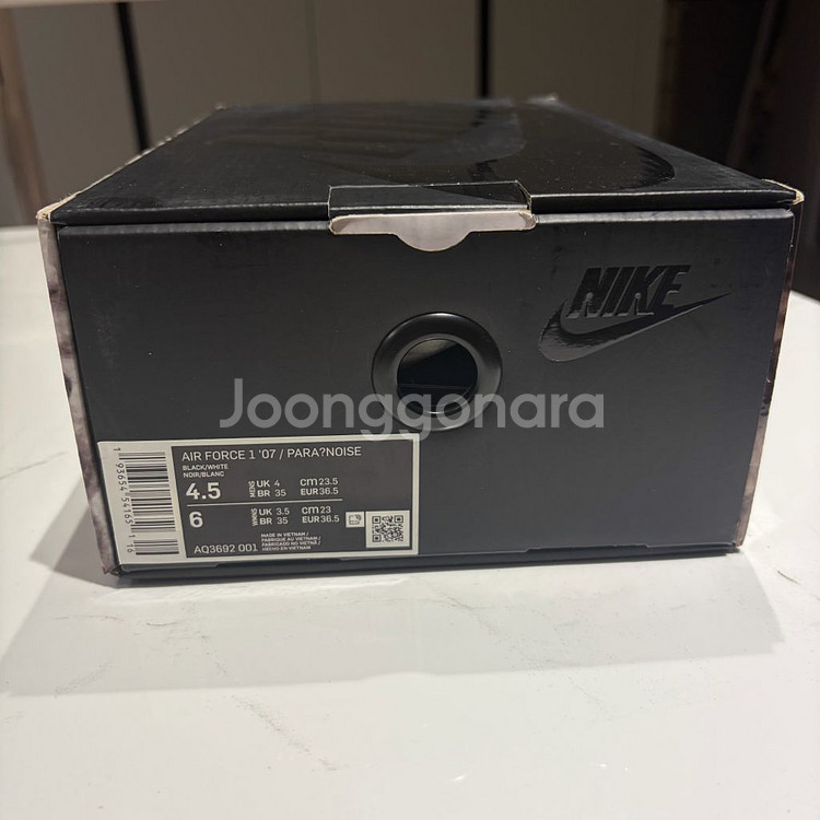 나이키 에어 포스 1 로우 파라노이즈 검흰 235(AQ3692-001)--9