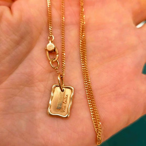 18k 로즈골드 사각코인 목걸이