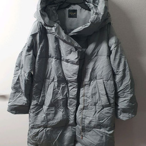 탑걸 후드 롱 덕다운 패딩 M 66 그레이 블루 소라 새상품 오리털 점퍼 자켓