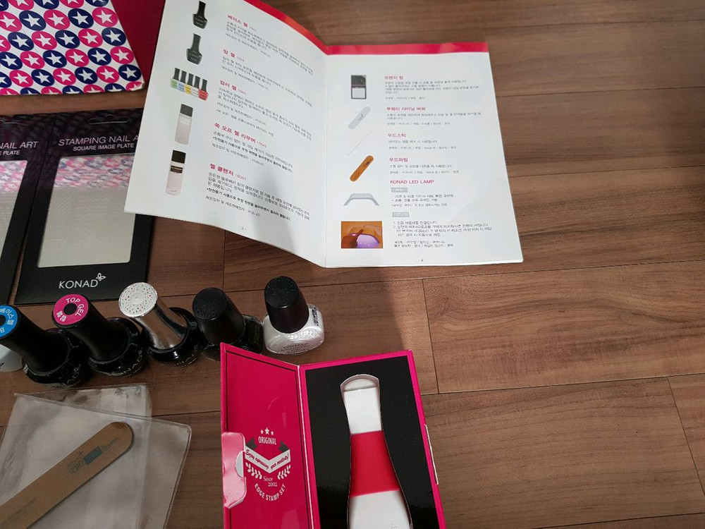 코나드 젤 네일 스탬핑 아트 세트--4