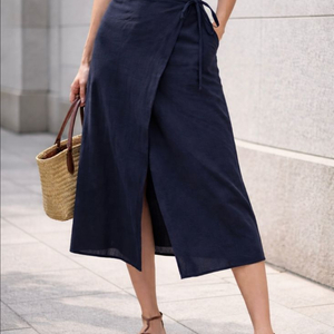 네이비 랩스커트 free
