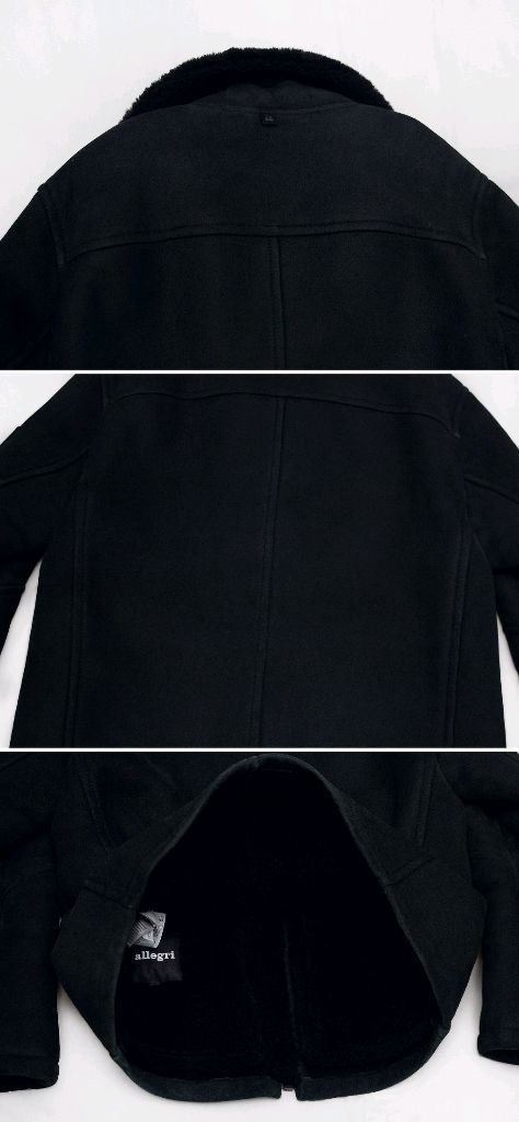 알레그리 올블랙 모던에센셜 천연 양가죽 숏무스탕 자켓 (50 / 100)--4