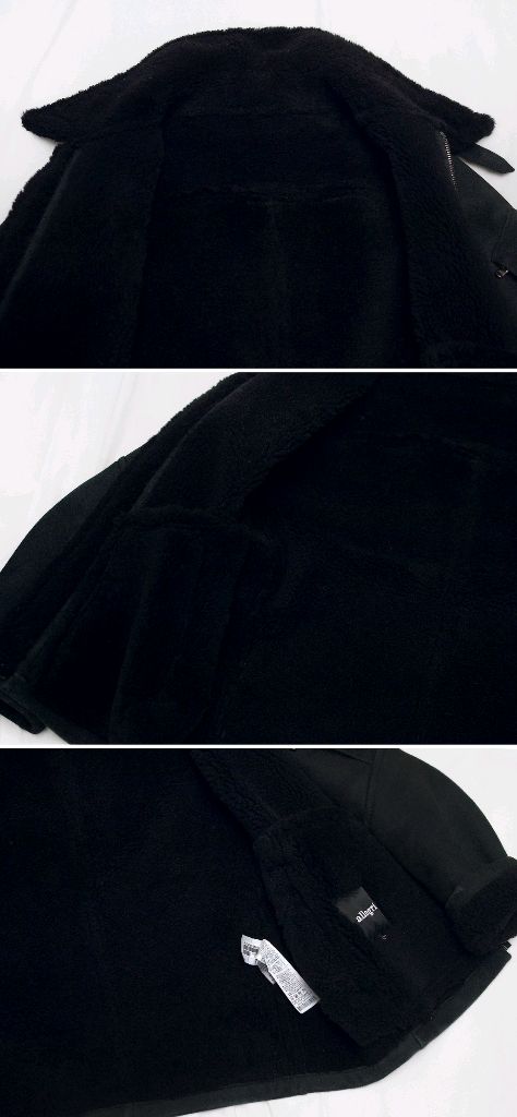 알레그리 올블랙 모던에센셜 천연 양가죽 숏무스탕 자켓 (50 / 100)--6