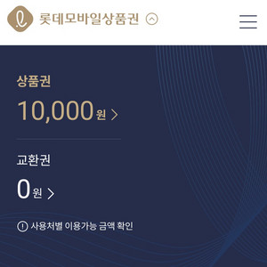 롯데백화점 1만원 상품권